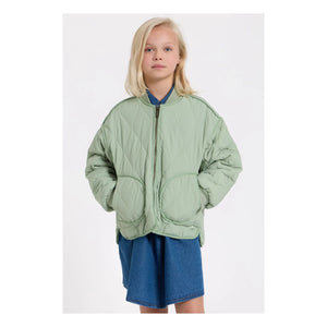 Hundred Pieces - Buruşuk Kapitone Bomber Ceket | Sage