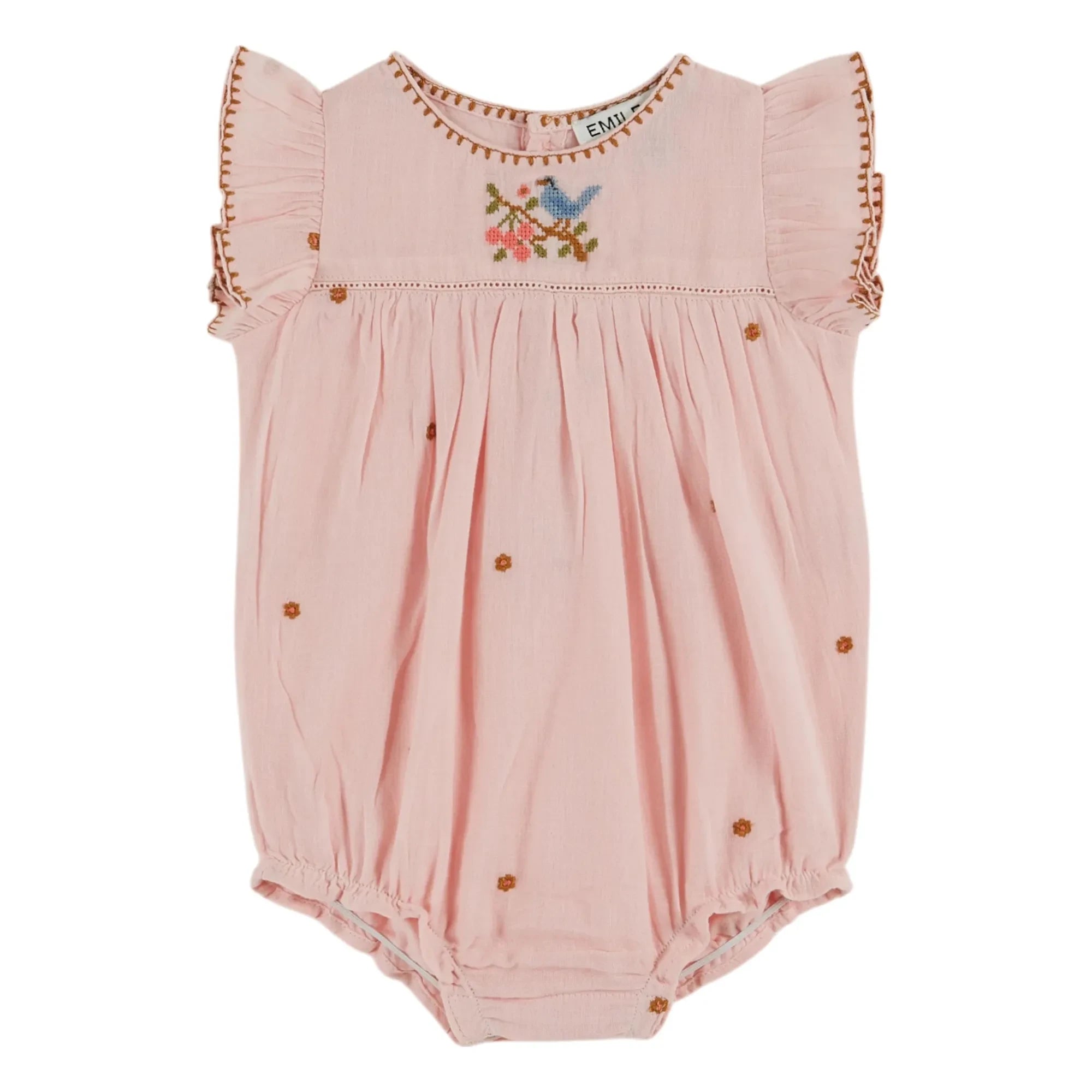 Emile et Ida - Bestickter Overall | Hellrosa
