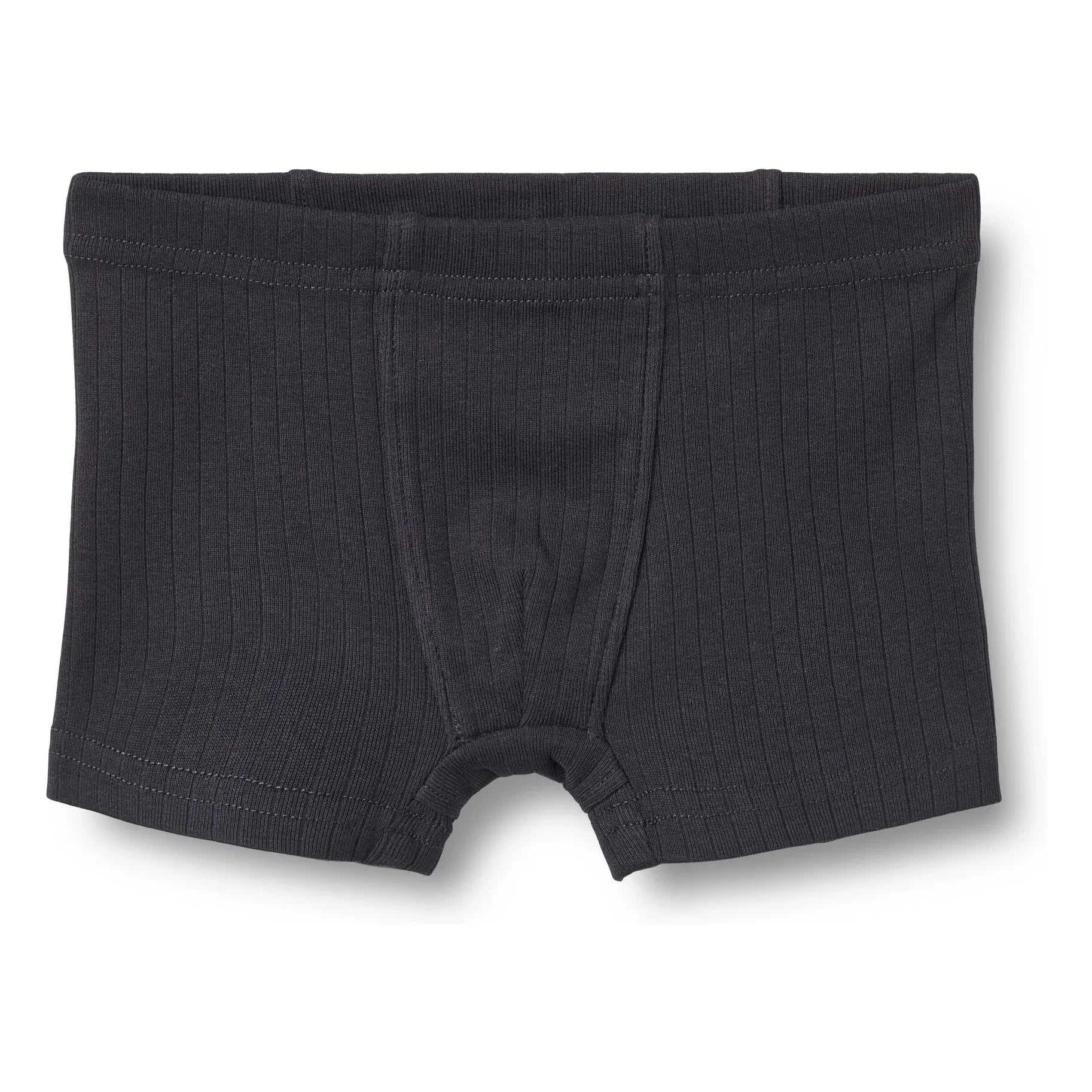 Weizen - 2er Pack Louis Gerippte Gestreifte Bio-Baumwoll-Boxershorts | Schwarz
