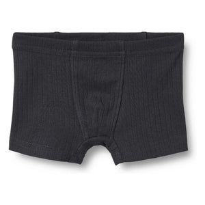 Weizen - 2er Pack Louis Gerippte Gestreifte Bio-Baumwoll-Boxershorts | Schwarz