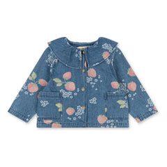 Konges Sløjd - Denim Straw Collar Strawberry Organic Cotton Jacket | Blue
