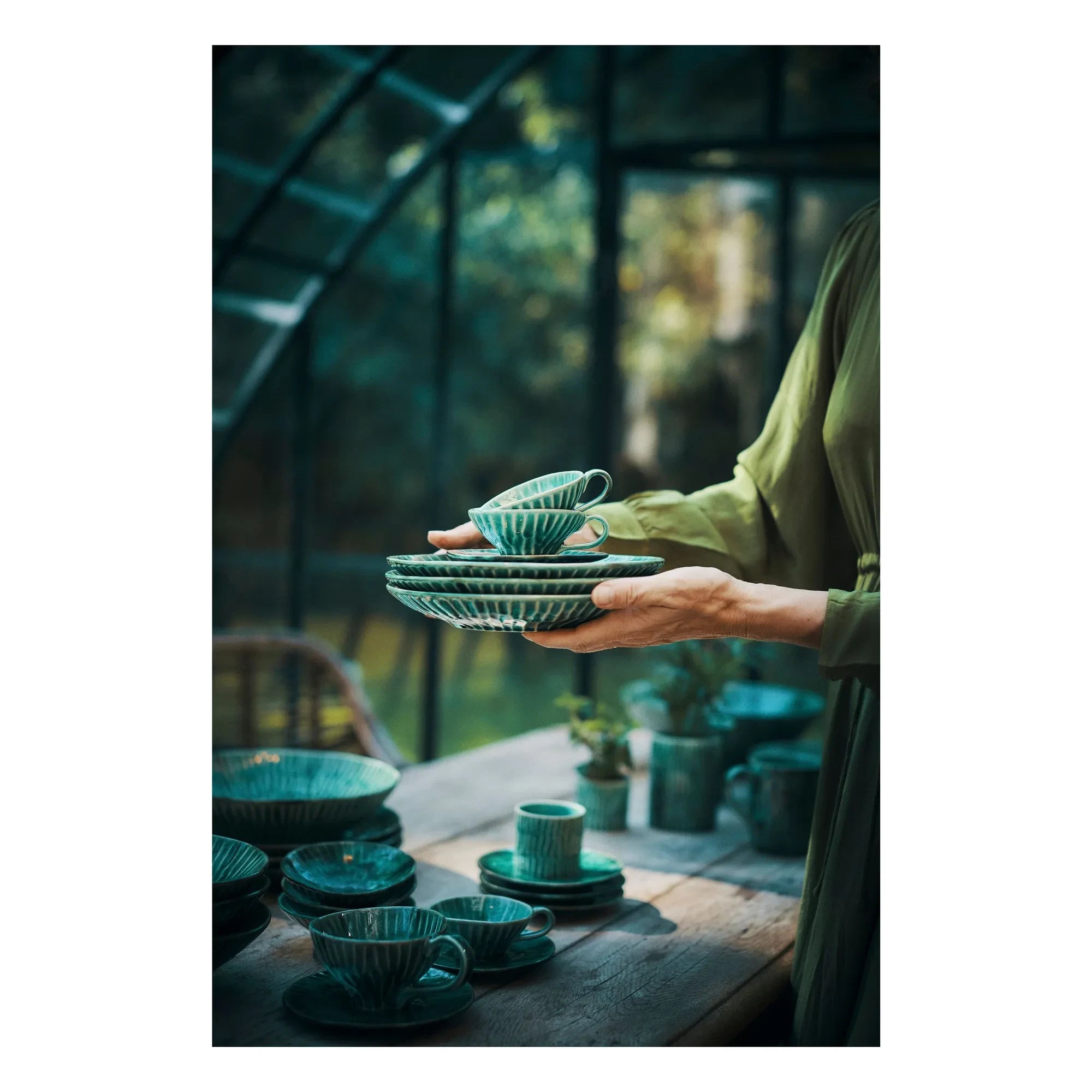 Serax - Verde Lanza tabaklar, Pascale Naessens - 2'li Set | Yeşil