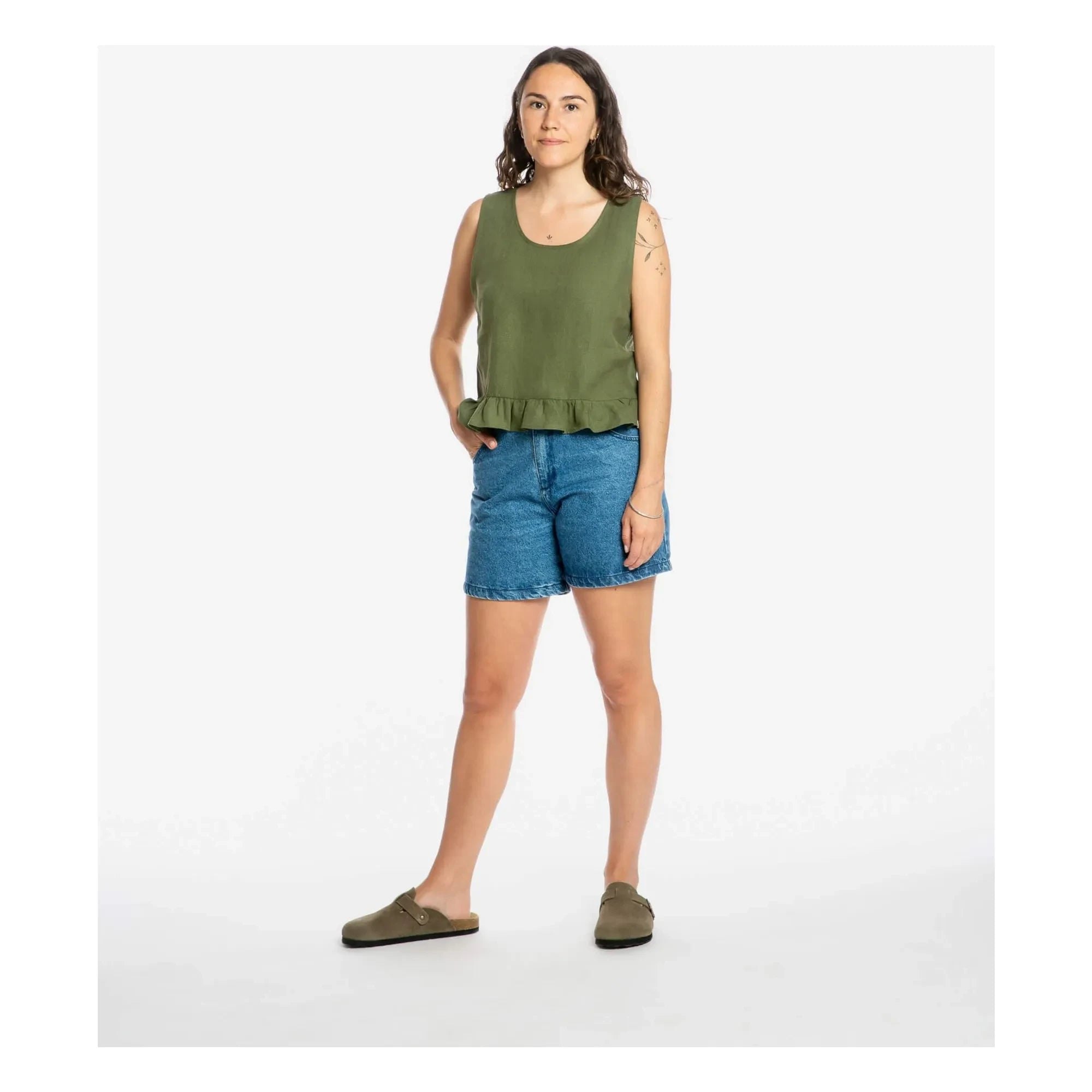 Matona - Denim Organic Cotton Shorts | Blue
