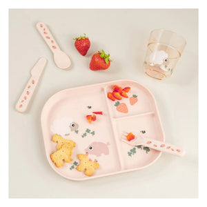 Done by deer - Tiny Farm çatal bıçak takımı - 3'lü Set | Açık Pembe