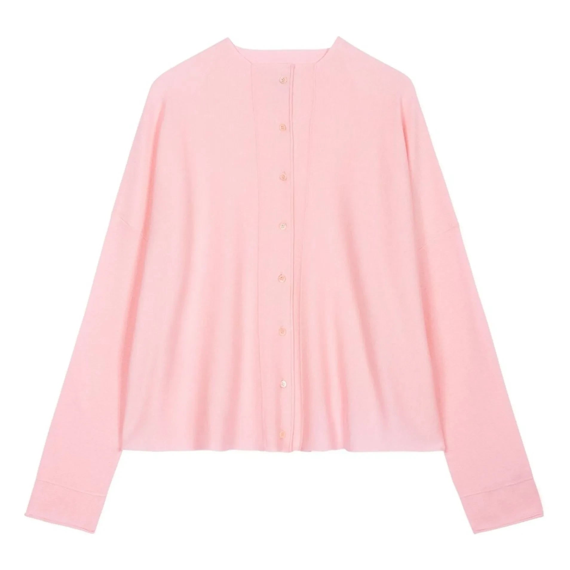 Bompard - Minimalist Oversized Cotton and Cashmere Cardigan | Pink