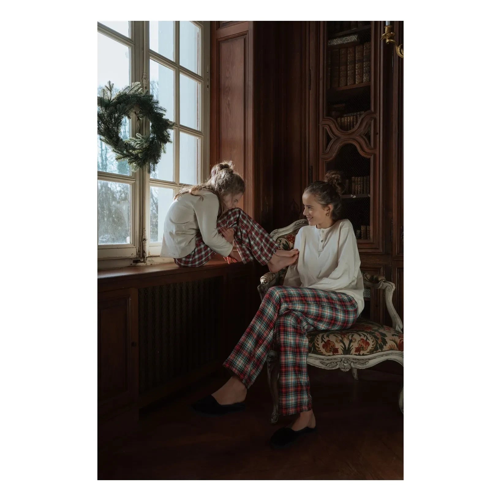 Risu Risu - Quattro Kariertes Bio-Baumwoll-Pyjama | Rot