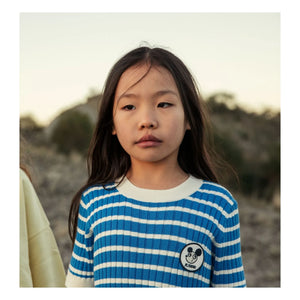 Mini Rodini - Gestreiftes Rippkleid aus Bio-Baumwolle | Blau