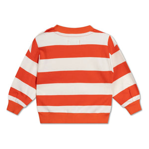 Repose AMS - Cozydrop Çizgili Organik Pamuklu Sweatshirt | Turuncu
