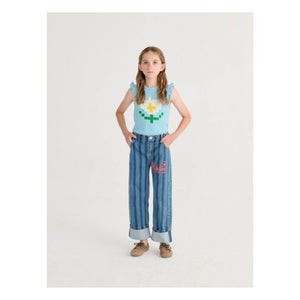 Bobo Choses - Marguerite organic cotton ruffle tank top | Light blue