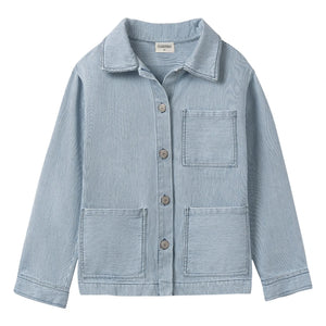 Cozmo - Denim Ridge Çizgili Overshirt | Açık Mavi