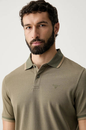 Barbour erkek pamuklu yakalı tişört Bernard