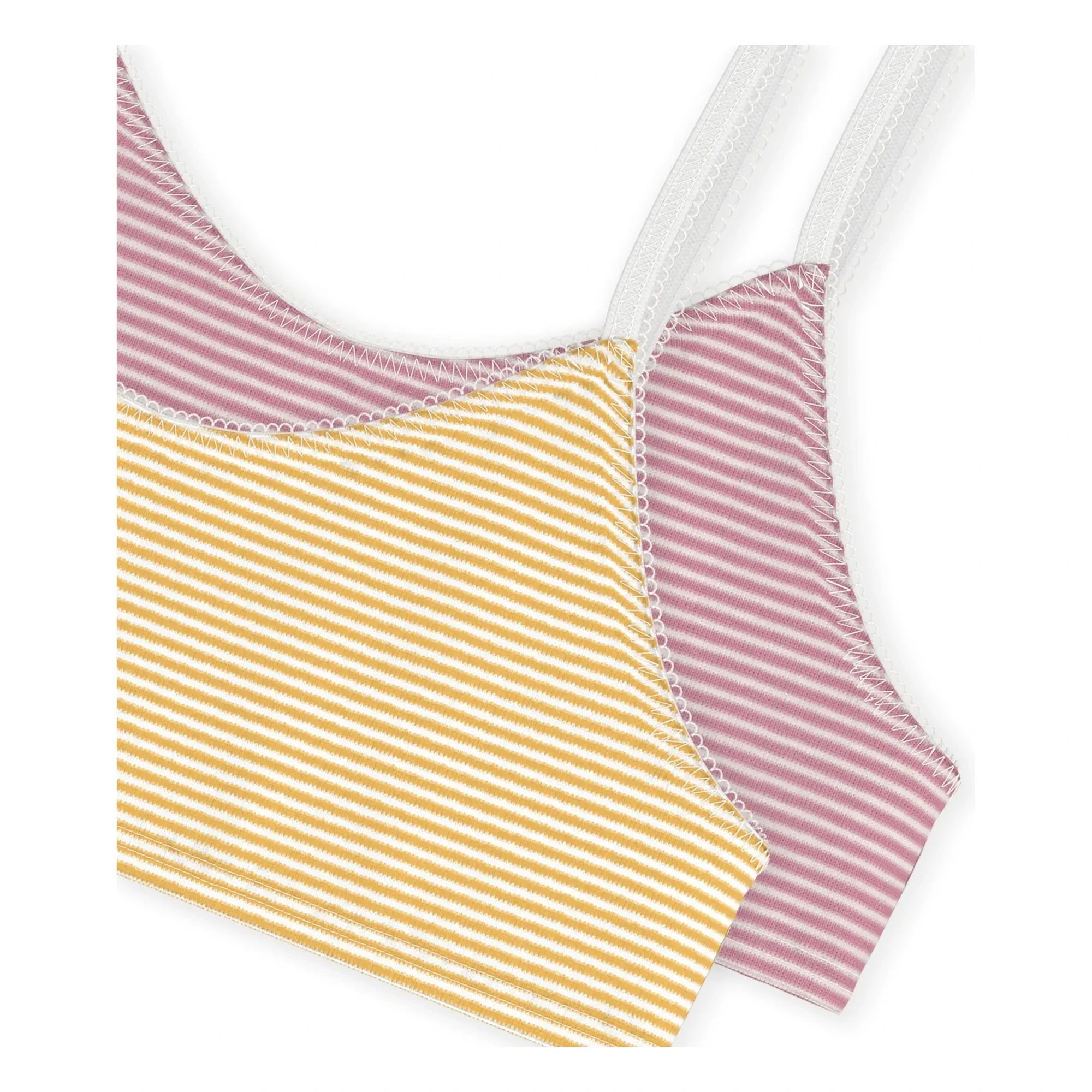 Petit Bateau - 2'li Çizgili Organik Pamuk Sütyen Seti | Sarı
