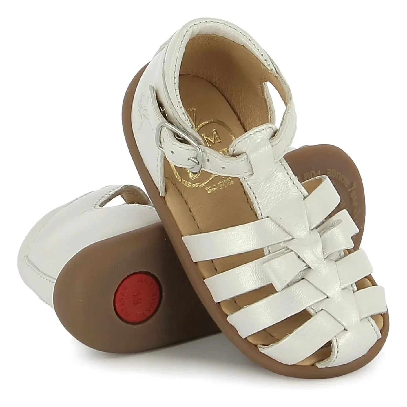 Pom d'Api - Metallic-Sandalen mit Knotendetail | Weiß