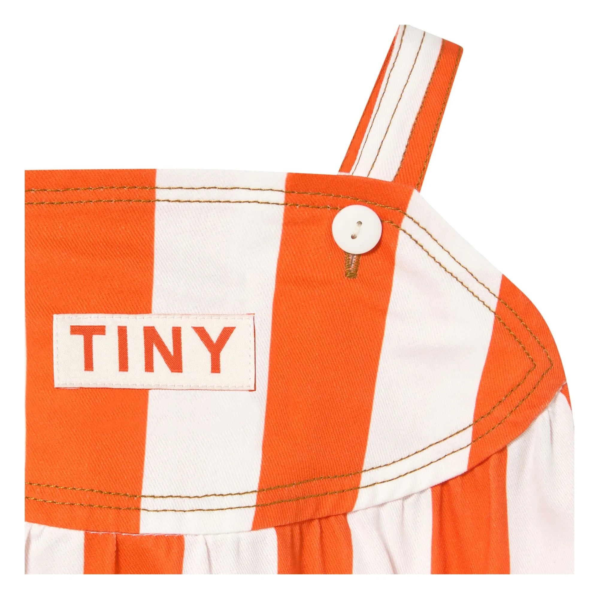 Tinycottons - Çizgili Twill Tulum | Kırmızı