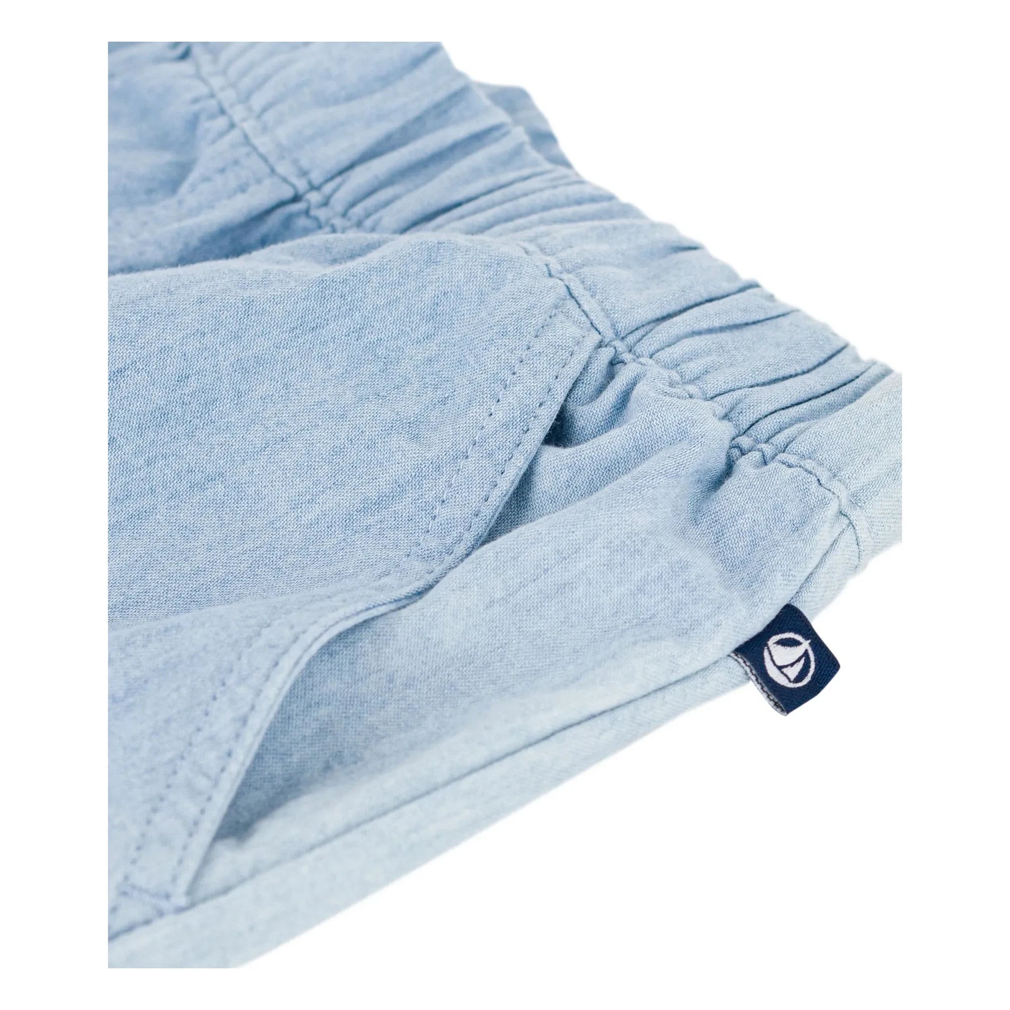 Petit Bateau - Açık Mavi Denim Chambray Organik Pamuk Şort