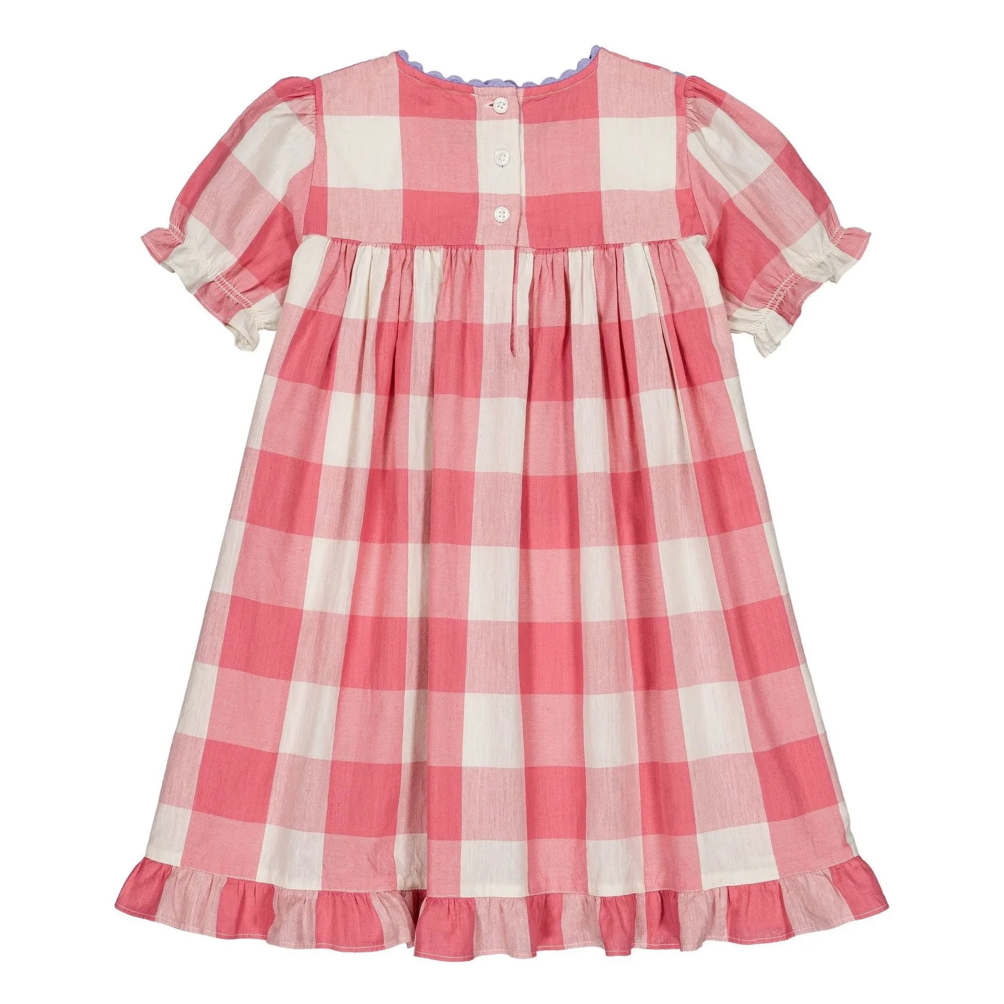 Hello Simone - Louisette Kareli elbise | Pembe