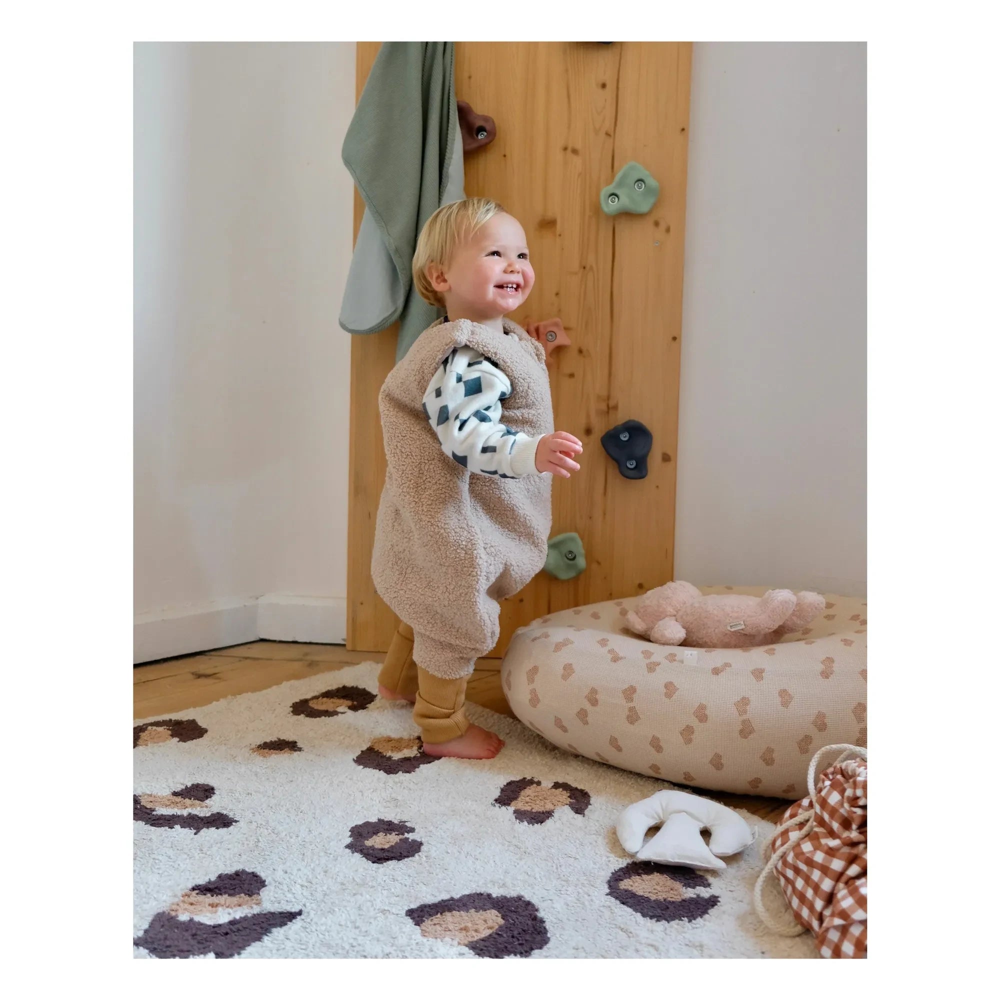 Tante Reine - Organik pamuklu ayaklı uyku tulumu Teddy | Kum