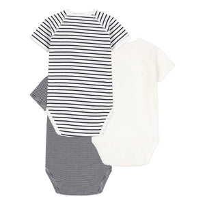 Petit Bateau - Çizgili Yenidoğan Body'leri - 3'lü Set | Lacivert