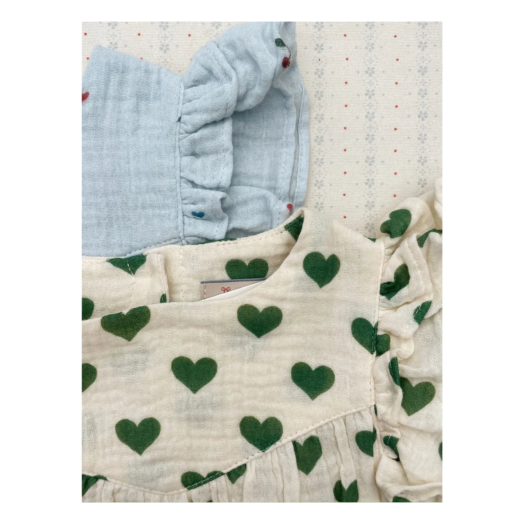 Konges Sløjd - Coco Hearts Overall aus Bio-Baumwolle | Ecru