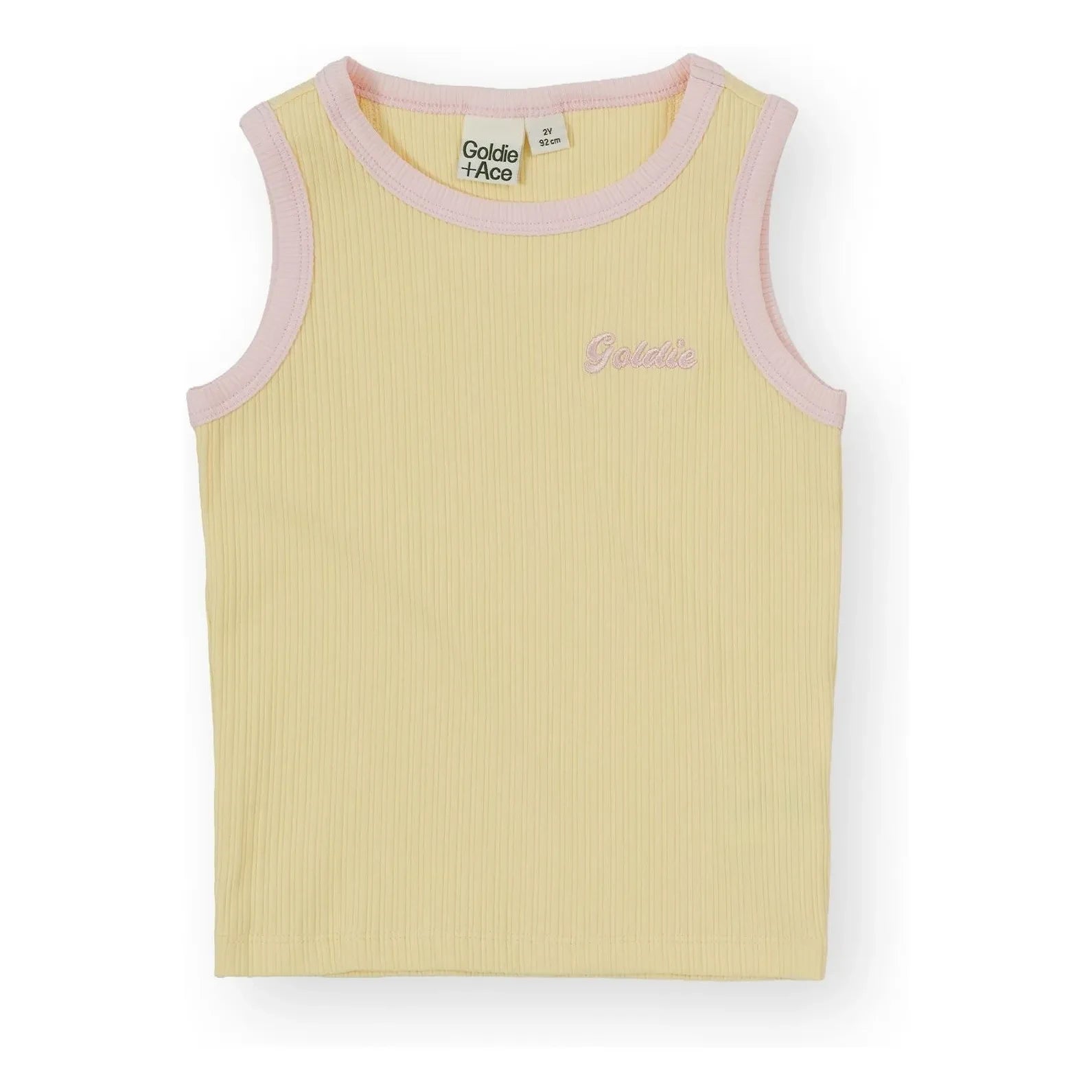Goldie + Ace - Geripptes Kontrast-Tanktop | Gelb