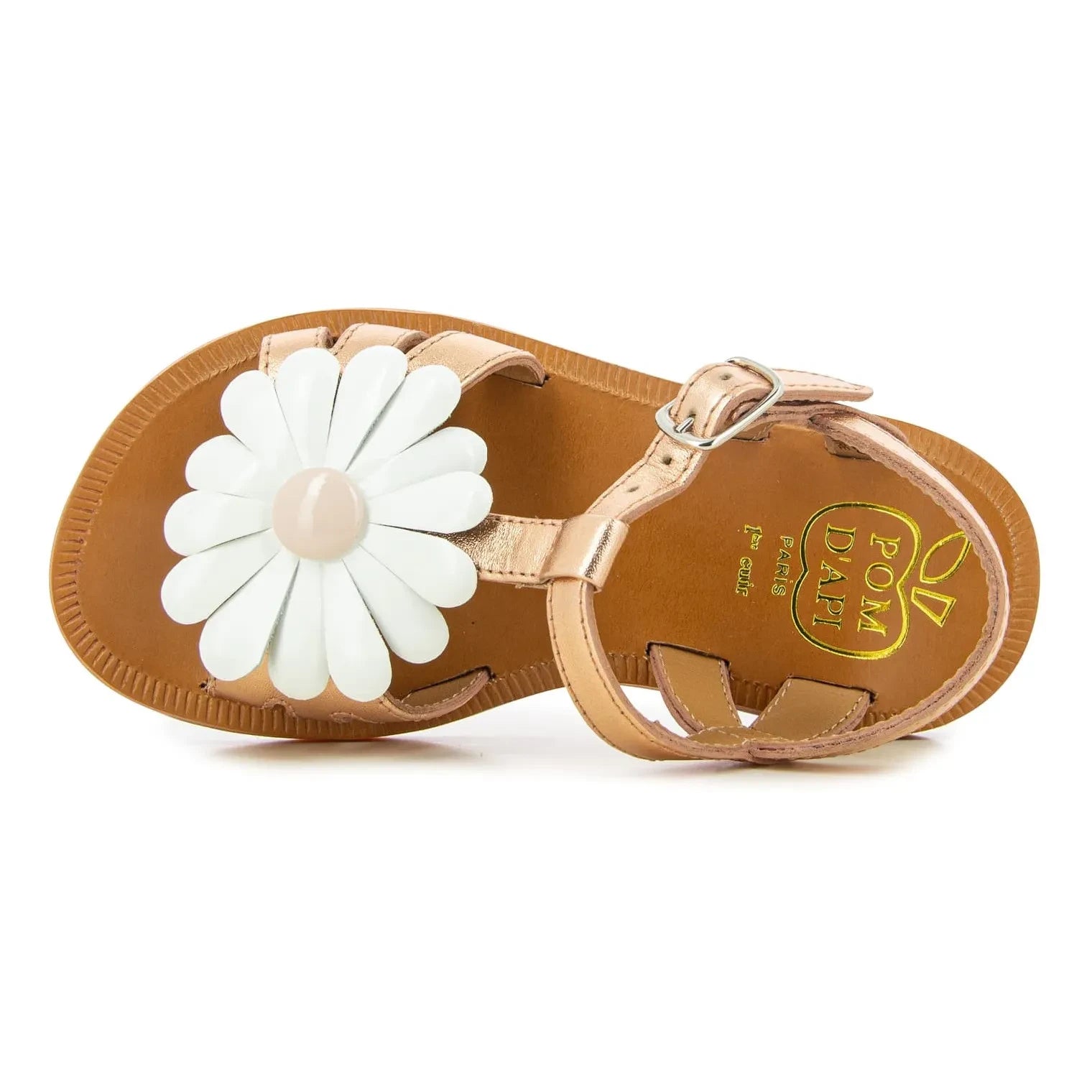 Pom d'Api - Plagette Big Flo sandaletler | Pembe Altın