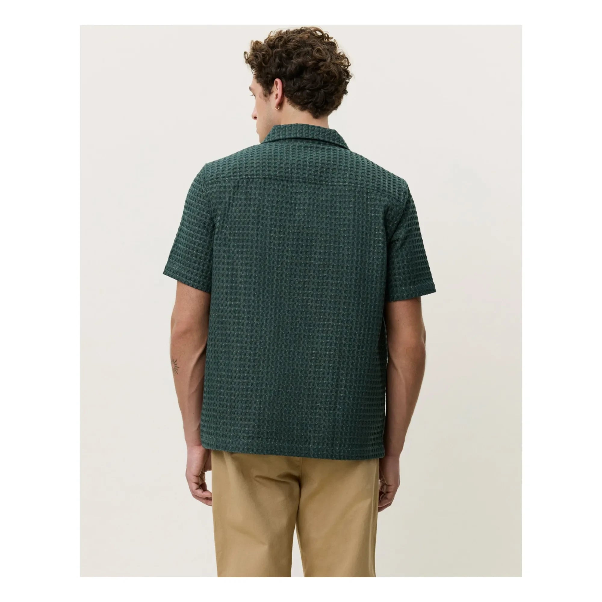 Les Deux - Chemise Chack Seersucker | Koyu yeşil