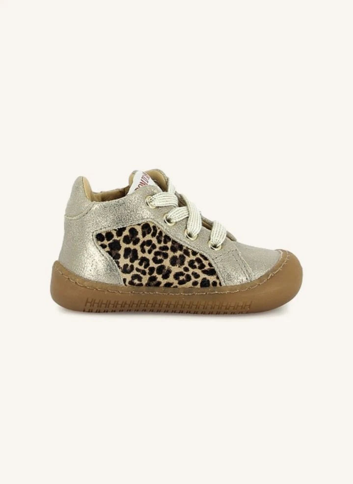 Pom d'Api - Yaka Yıldız Leopar Işıltılı Sneakers | Gümüş