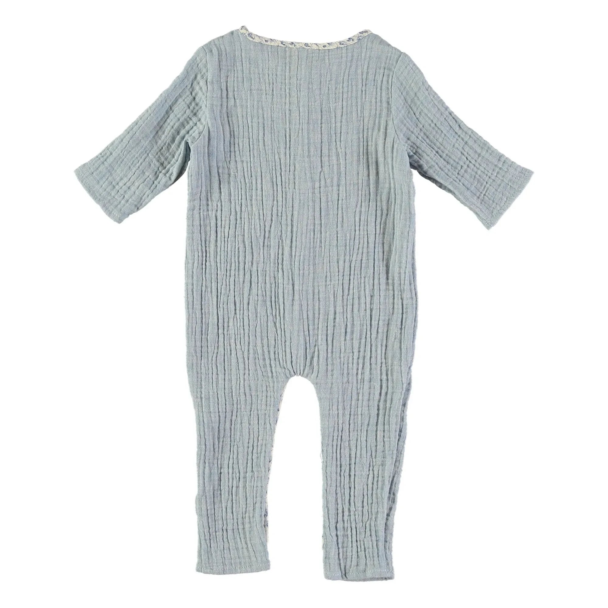 Risu Risu - Polito Organik Pamuk Gazlı Pijama | Açık mavi