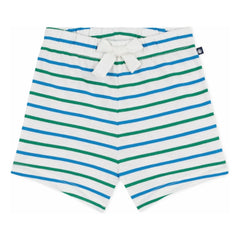 Petit Bateau - Çizgili polar şort | Beyaz