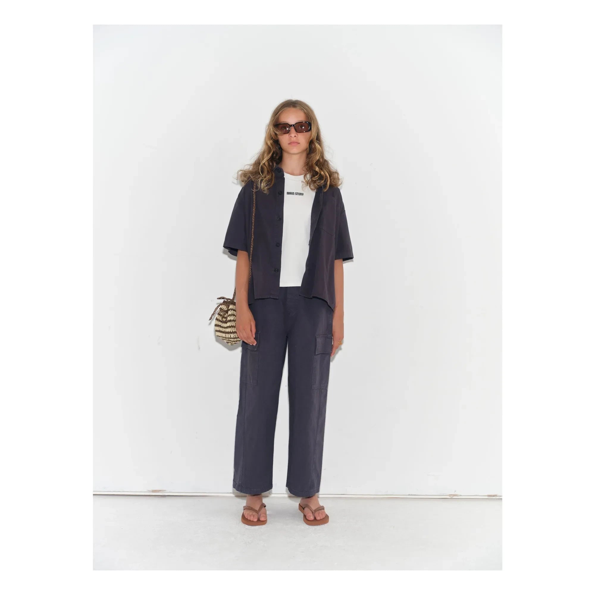 Main Story - Large organic cotton shirt | Charcoal grey