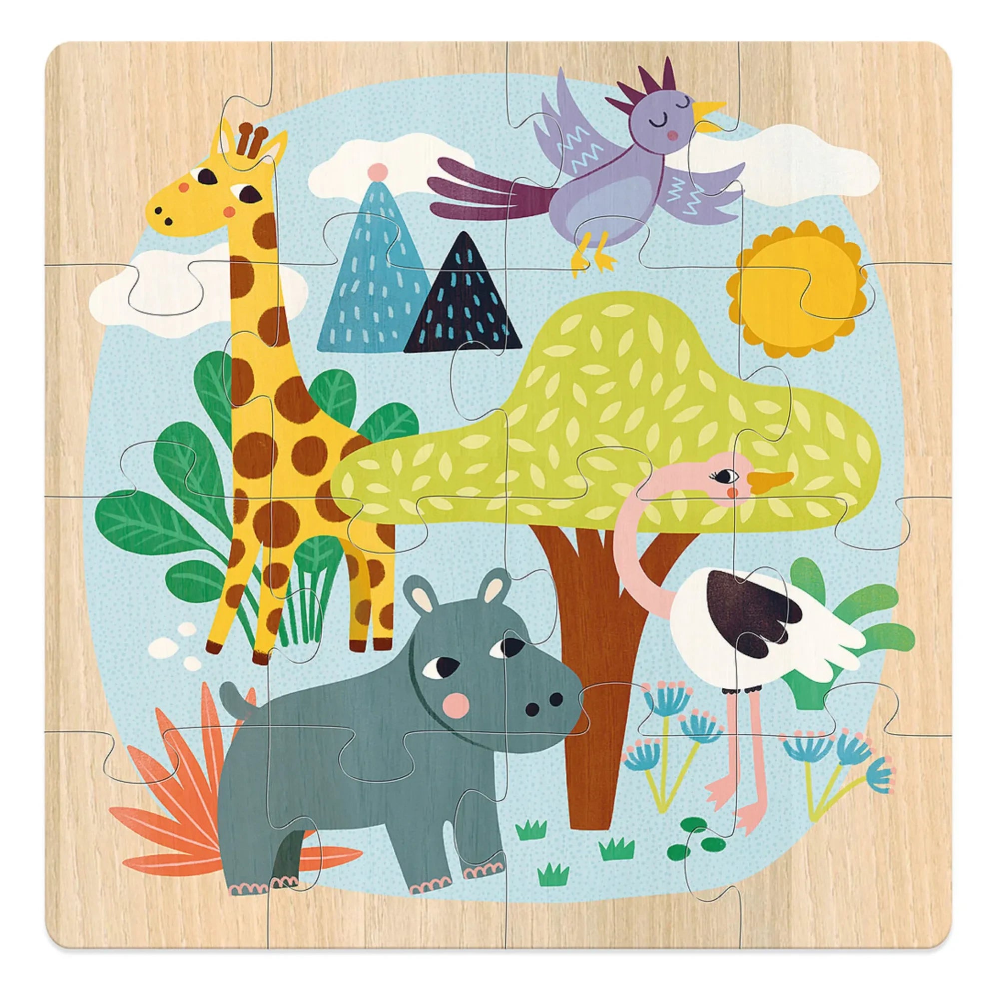Vilac - Dünyanın Hayvanları 3’lü Puzzle Seti - 16 Parça