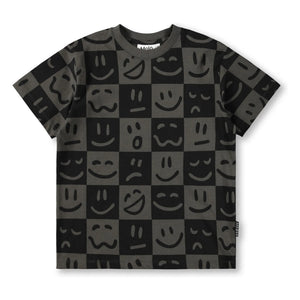 Molo – Riley Emotion Damier T-Shirt aus Bio-Baumwolle | Schwarz