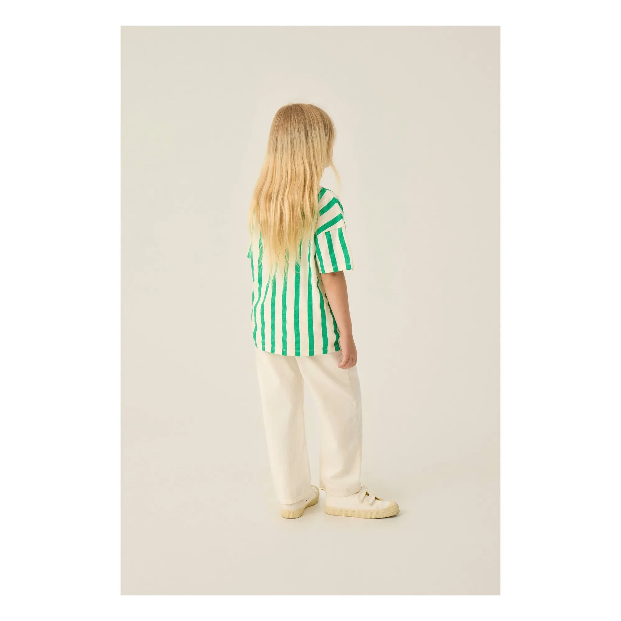 The Campamento - Green Oversize Striped Polo Shirt