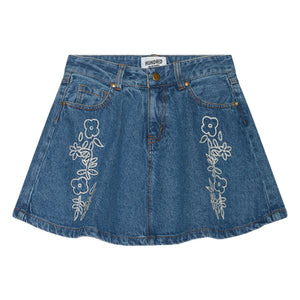 Hundred Pieces - Janis Bestickter Jeansrock | Denimblau