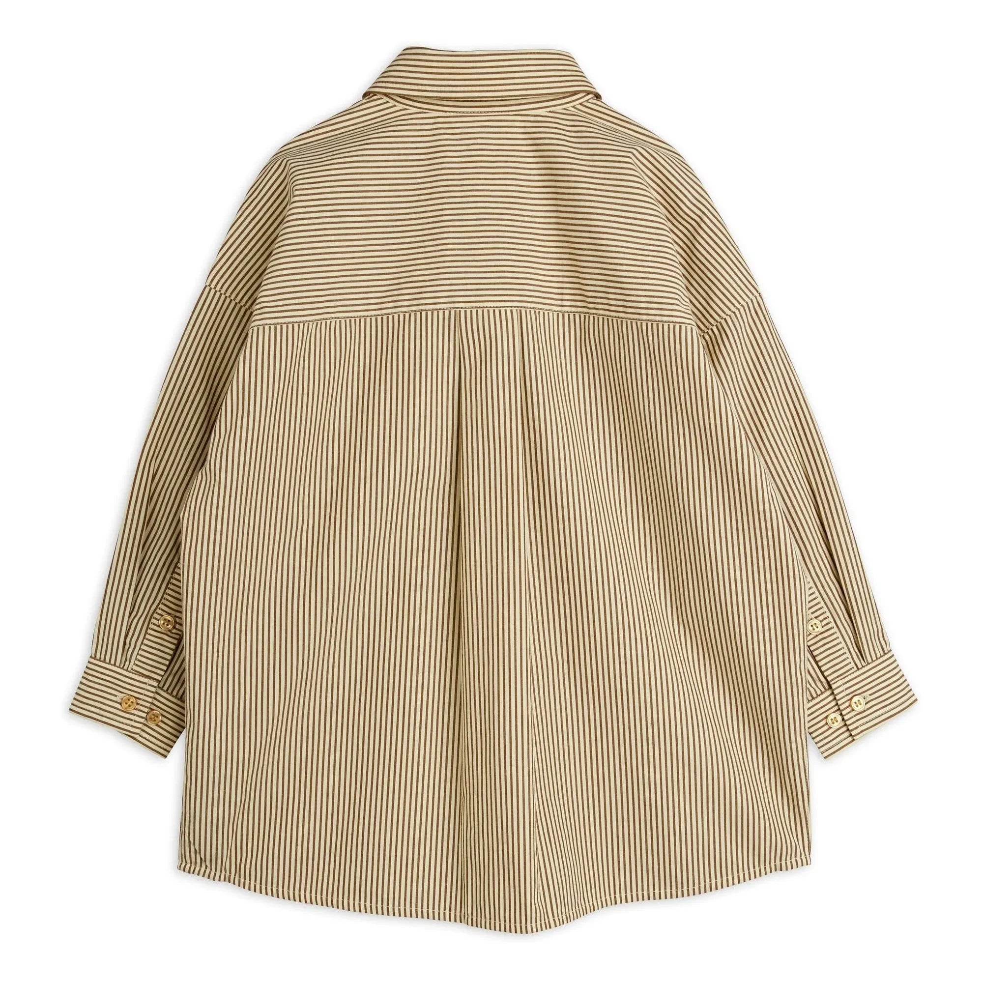 Mini Rodini - Striped Organic Cotton Poplin Shirt | Brown