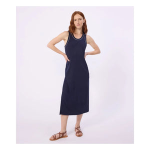 Petit Bateau - Düz Nervürlü Atlet Elbise | Lacivert