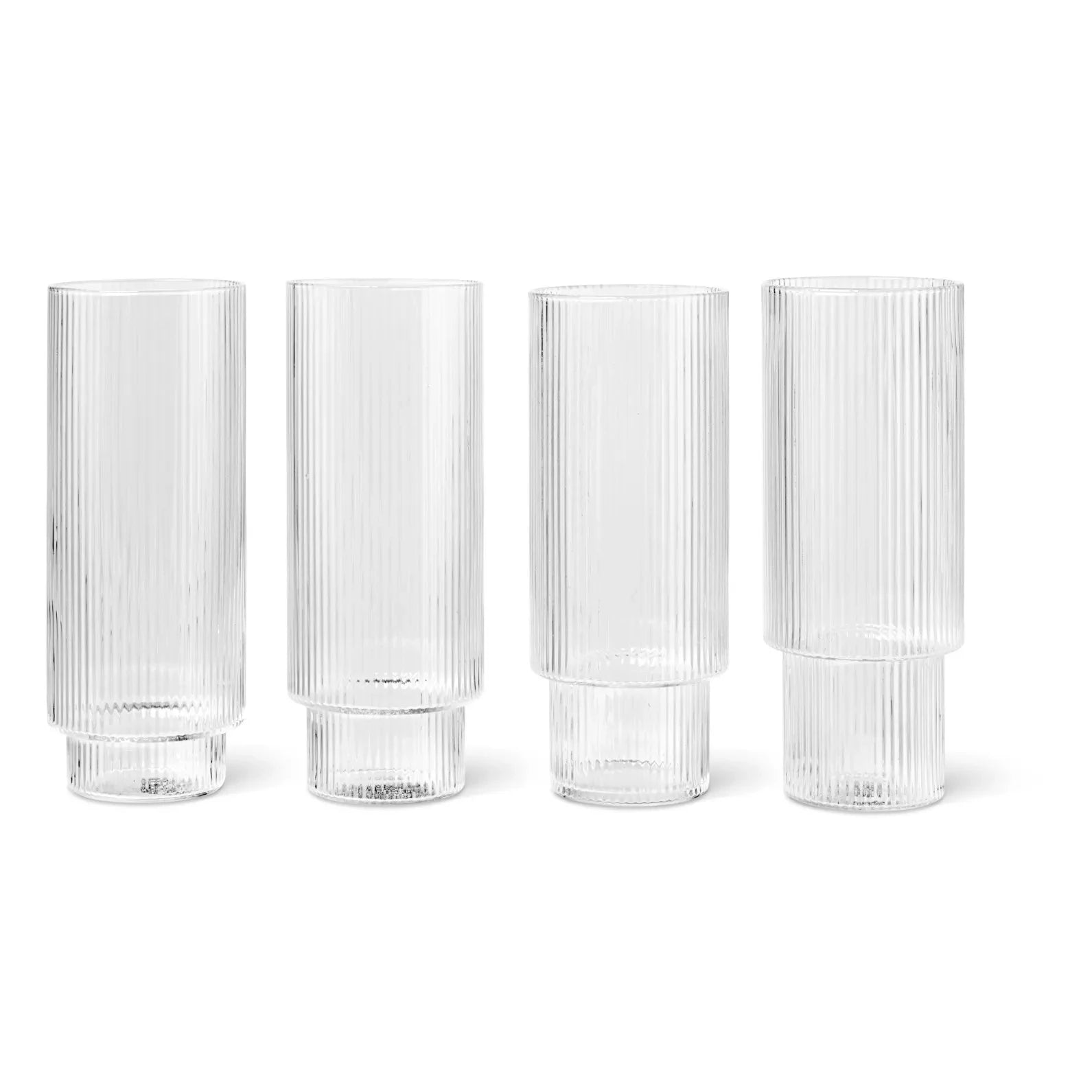 Ferm Living - Ripple uzun bardaklar - 4'lü set