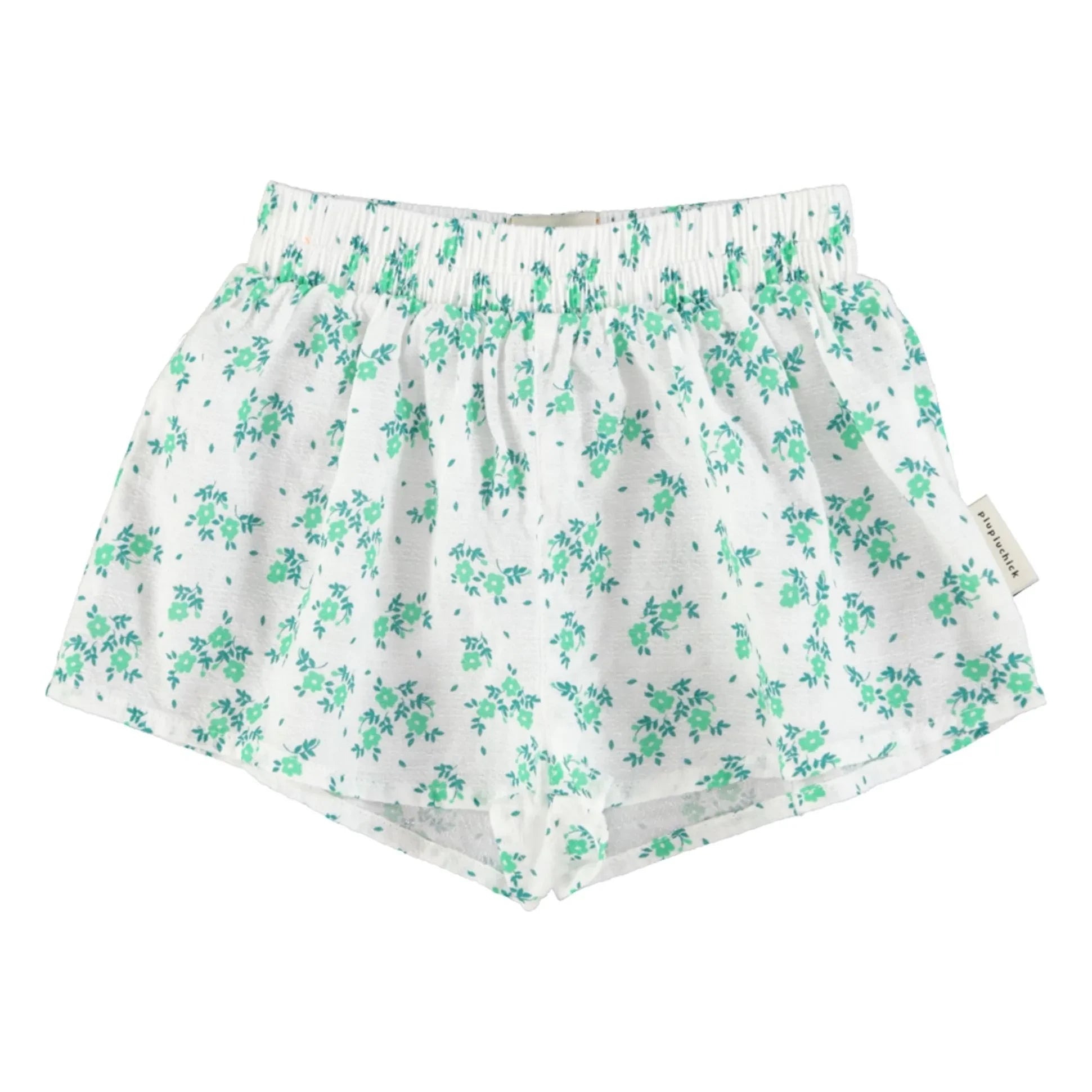 Piupiuchick - Organische Baumwollshorts mit Blumenmuster | Weiß