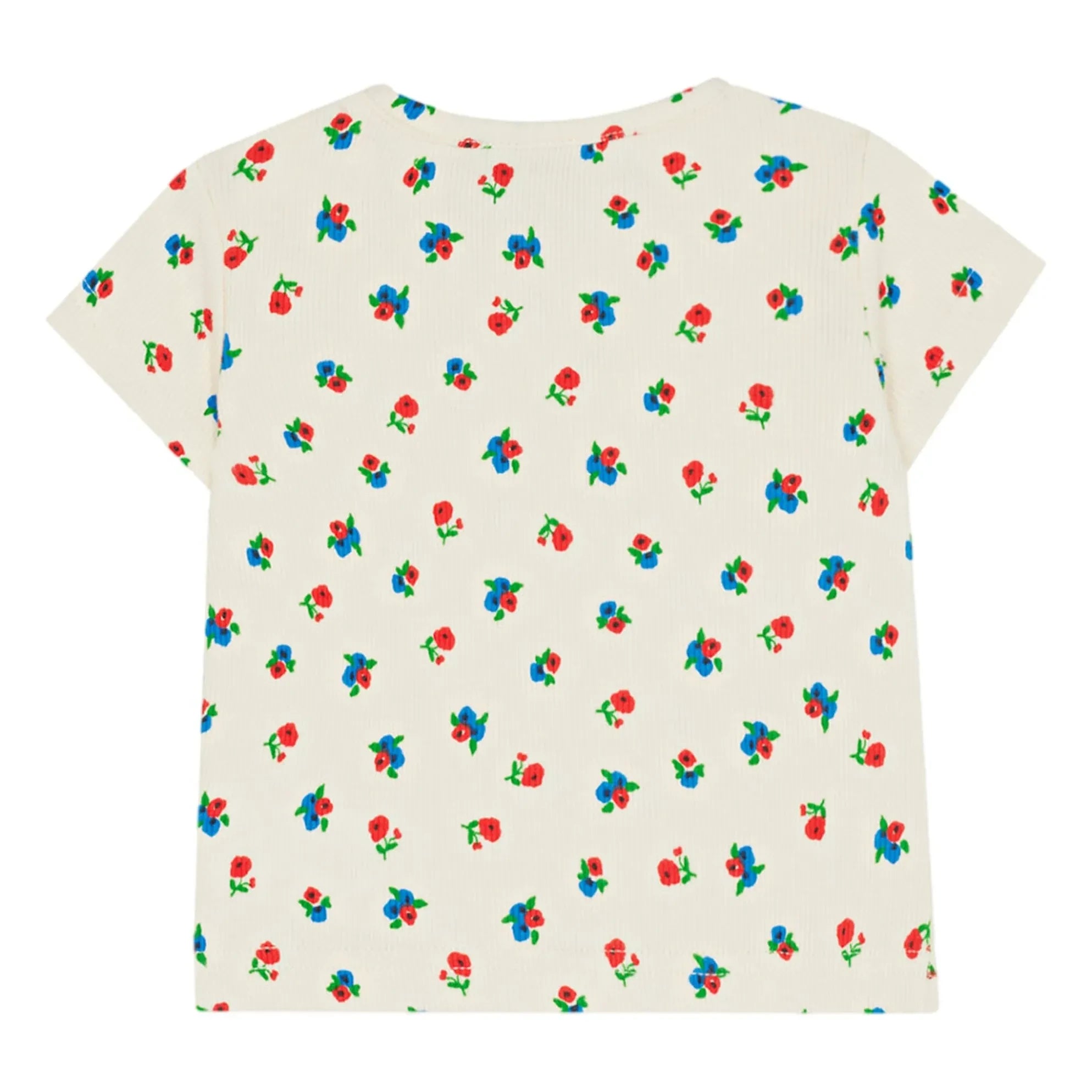 The Campamento - Floral Print Ribbed T-Shirt | Ecru