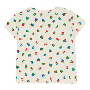 The Campamento - Floral Print Ribbed T-Shirt | Ecru