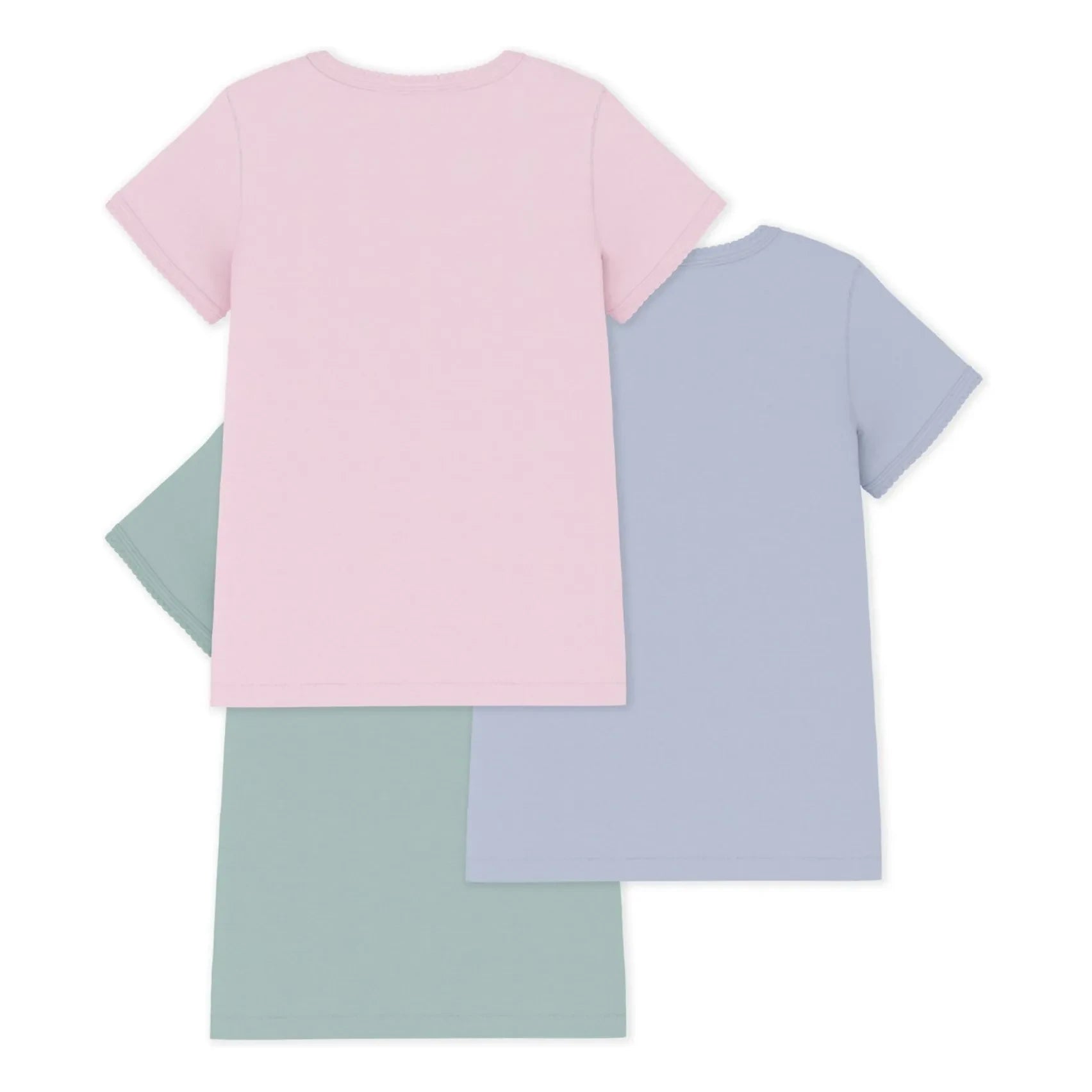 Petit Bateau - 3'lü Kokot Tişört Seti | Pembe