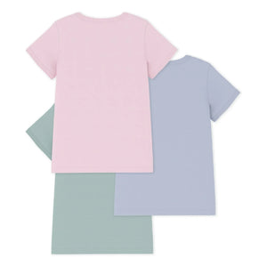 Petit Bateau - 3'lü Kokot Tişört Seti | Pembe