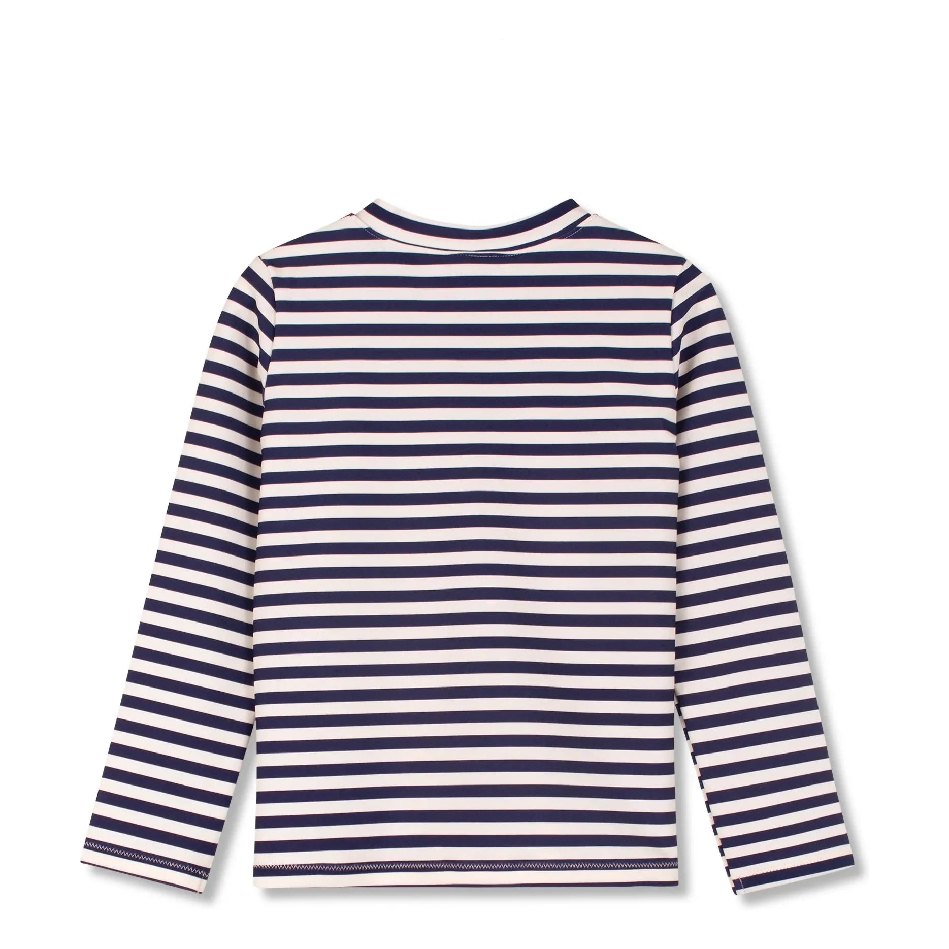 Wynken – Gestreiftes Anti-UV-T-Shirt mit Reißverschluss aus recycelten Fasern | Marineblau
