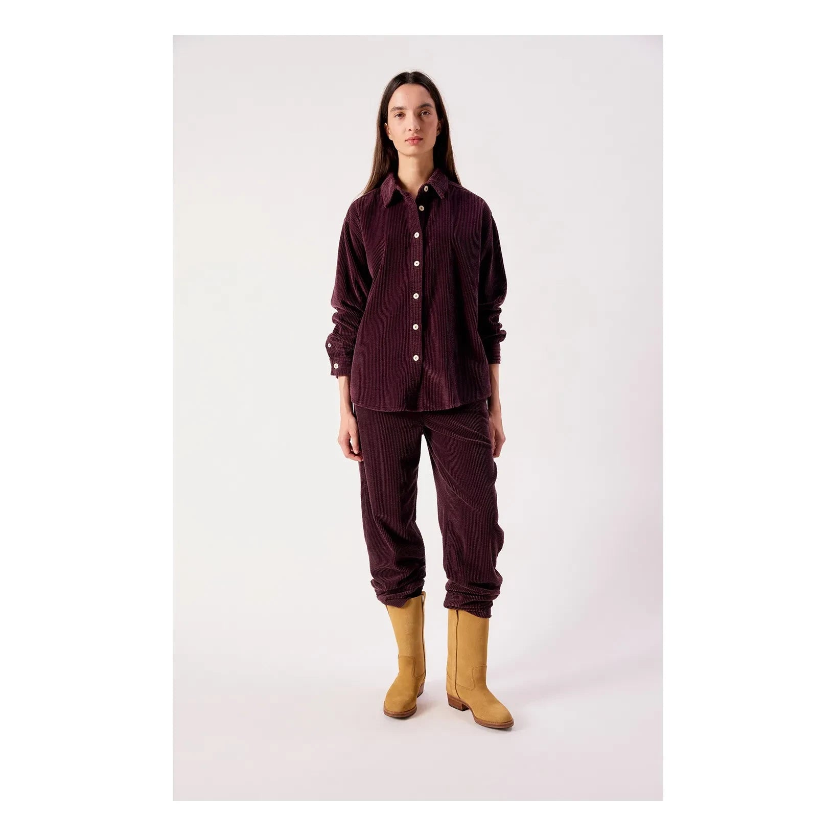 American Vintage - Padow Pamuk Gömlek | Aubergine