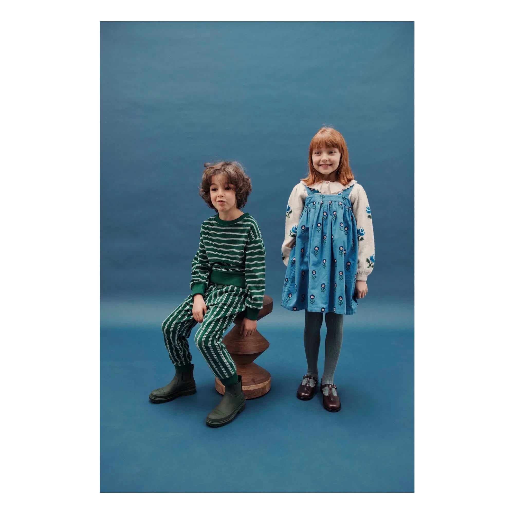 Emile et Ida - Gestreiftes Sweatshirt aus Bio-Baumwolle | Grün