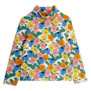 Mini Rodini - Organic cotton floral turtleneck | Ecru