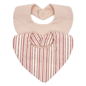 Editions Aimable - Bandana Brigitte - 2er-Set | Raspberry Stripes Poplin