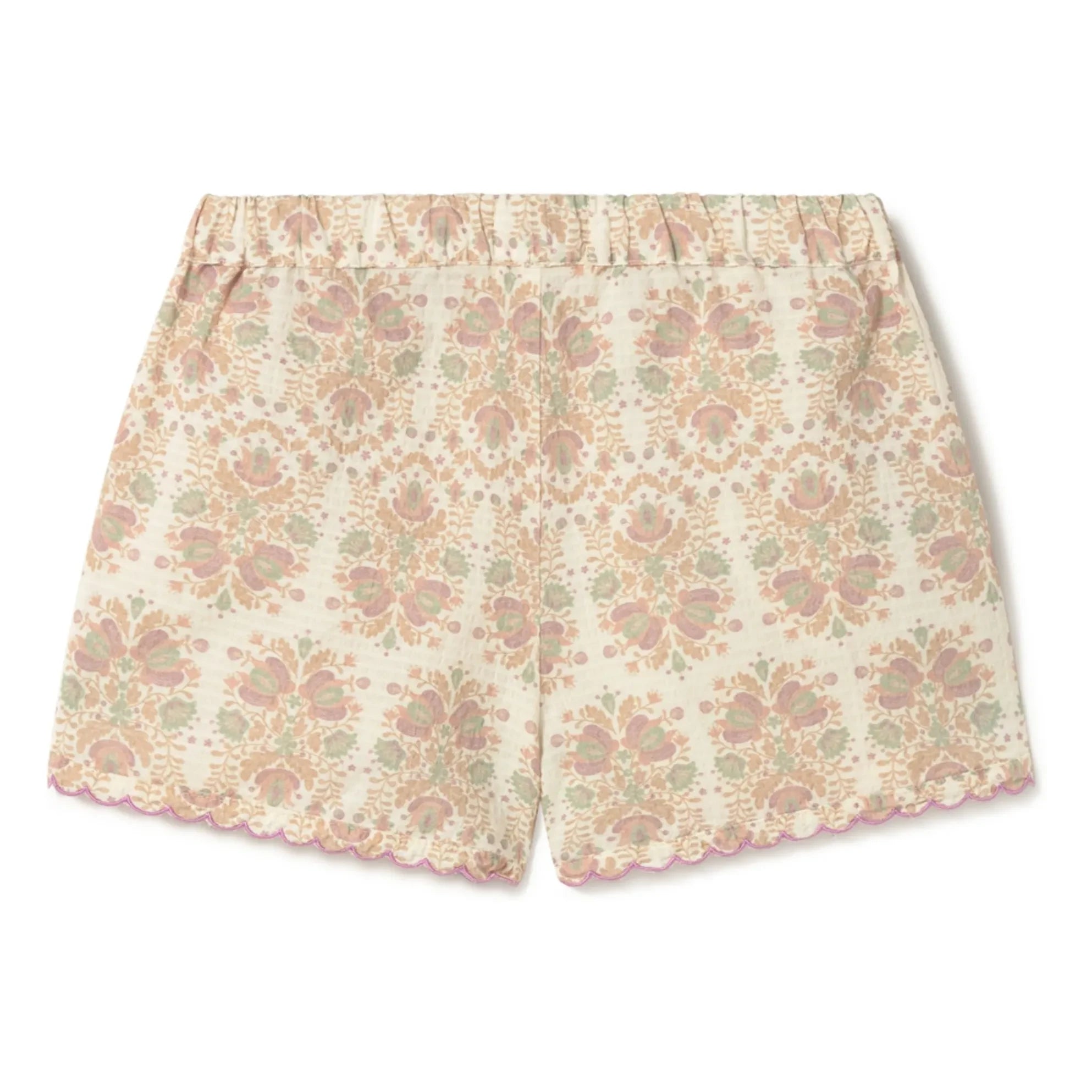 Coco au Lait - Organic Cotton Floral Shorts | Ecru
