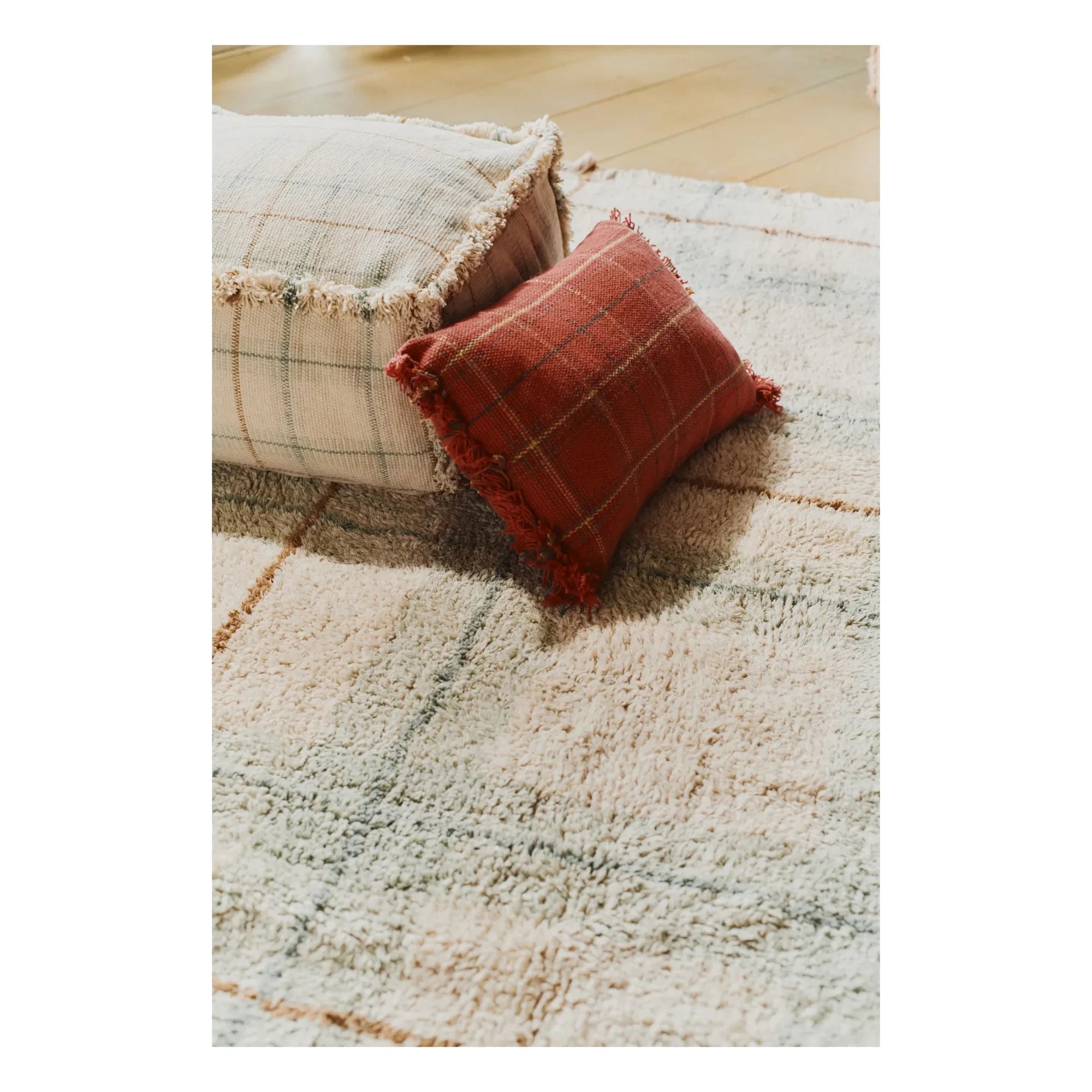 Lorena Canals - Tartan carpet | Ice Blue