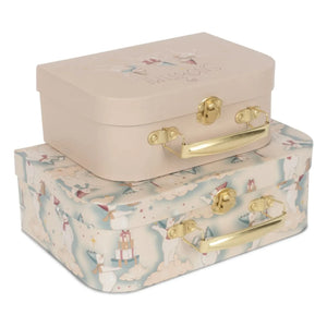 Konges Sløjd - Schneeflocken kleine Kartonkoffer - 2er Set | Beige